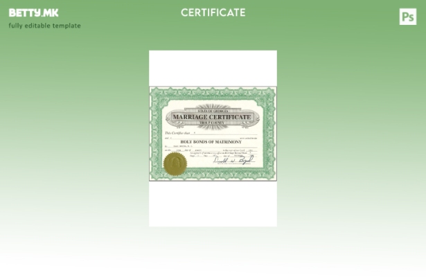 Модерен стил САД Џорџија шаблон сертификат за брак